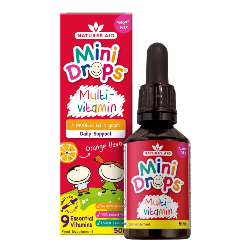 Natures Aid Mini Drops Multi-Vitamin for Babies, Kids & Children 50ml