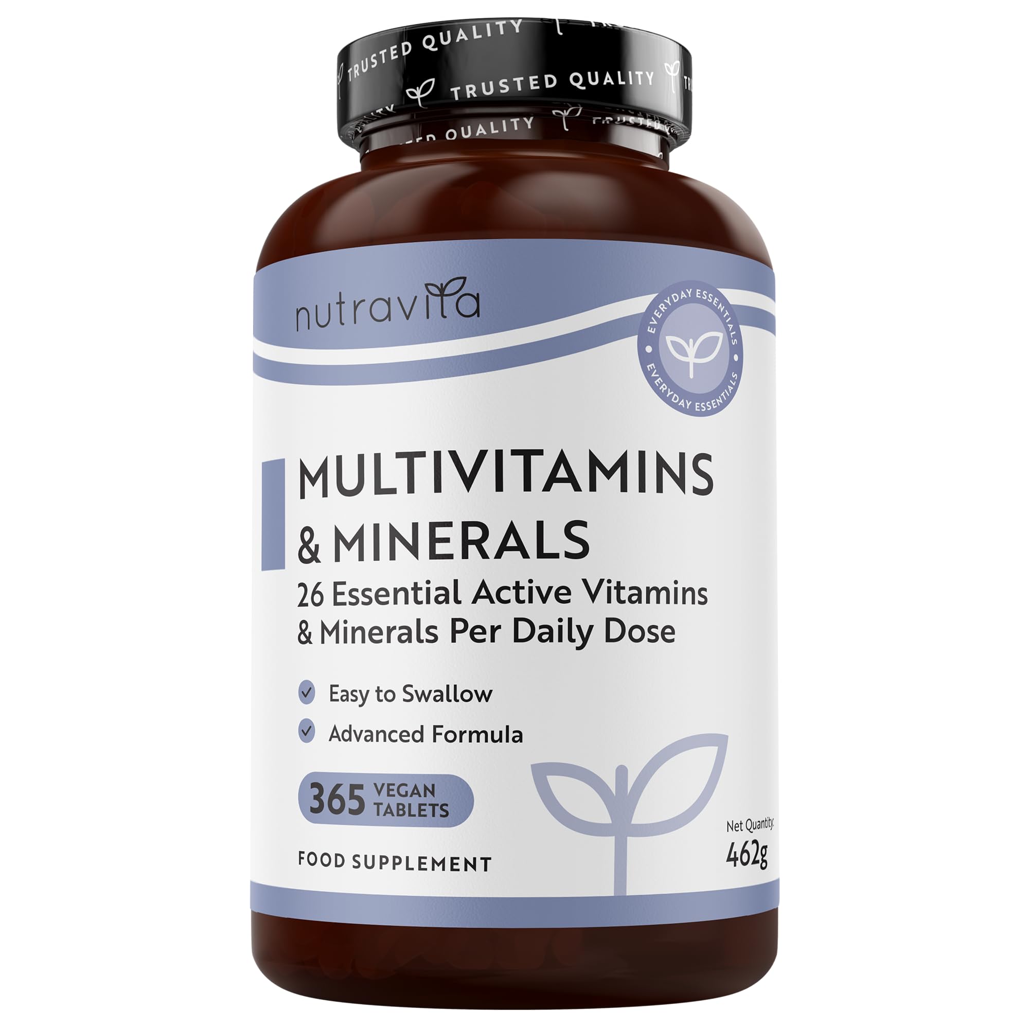 Nutravita Multivitamin Tablets for Women & Men - 365 Vegan Tablets - 1 Year Supply of Multivitamins - Immune System Support - Multi Vitamins - 26 Essential Active Vitamins & Minerals - Made in the UK