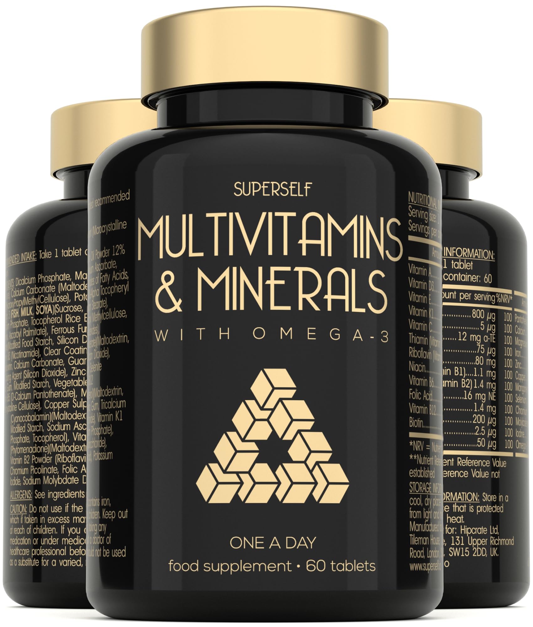 Multivitamin Tablets with Omega 3 for Men & Women - 60 Tablets One-a-Day