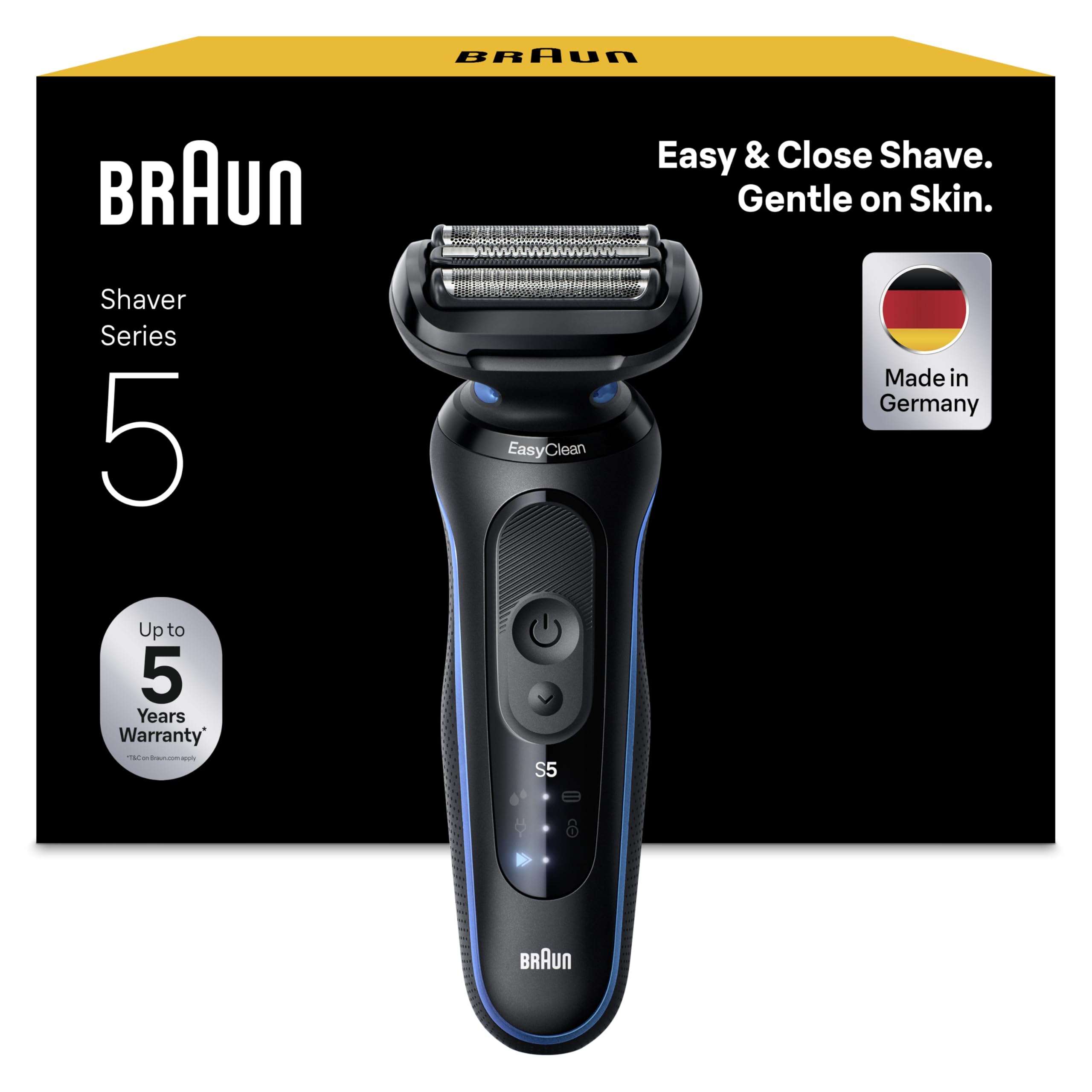 Braun Series 5 Electric Shaver for Men, Wet & Dry Foil Razor, Blue