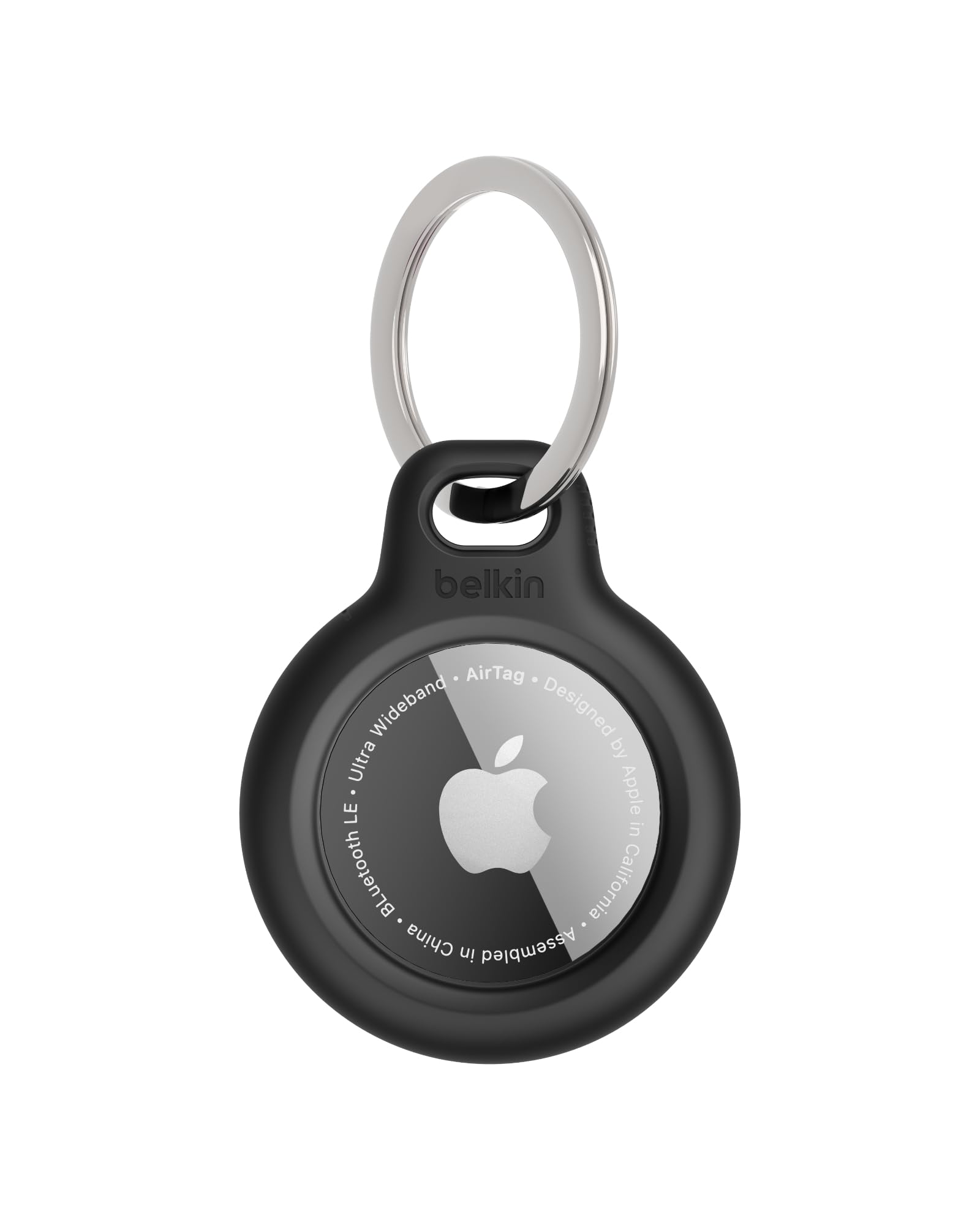 Belkin Apple AirTag Holder with Key Ring, Secure Case for AirTag - Black