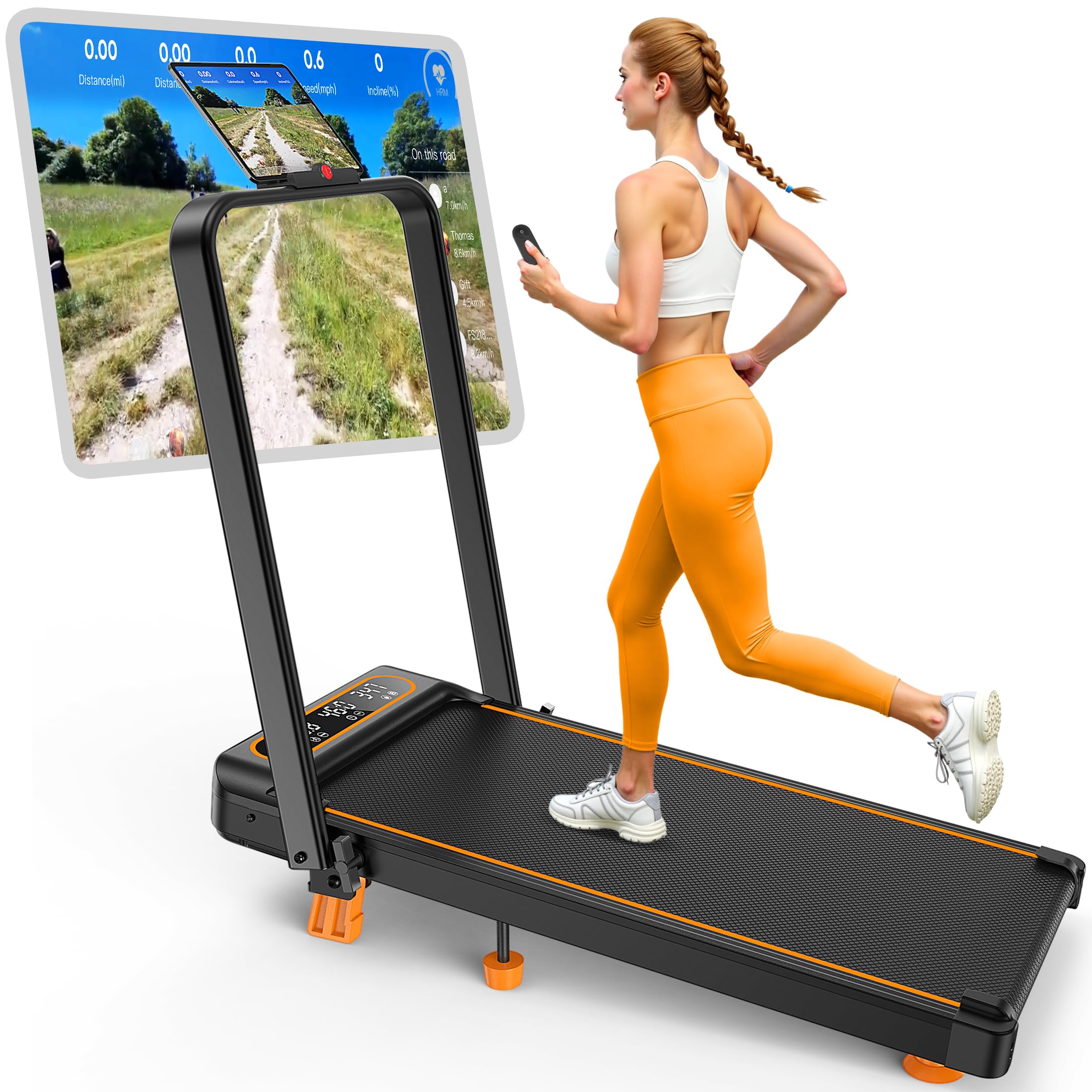 Rayspace 15% Tilt Treadmill, Upgraded 3.5HP Low Noise Treadmill for Home, 4 in 1 Folding Treadmill, Walking Mat with Handle, 350+ Lbs Capacity